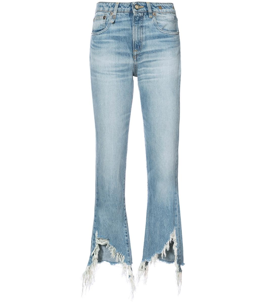dark blue torn jeans