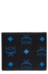 Mcm Visetos Faux Leather Wallet In Vallarta Blue