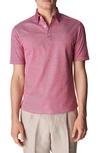 Eton Contemporary Fit Oxford Piqué Polo In Pink/red