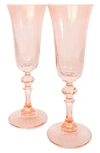 Estelle Colored Glass Set-of-two Estelle Regal Glass Flutes In Pink,blue