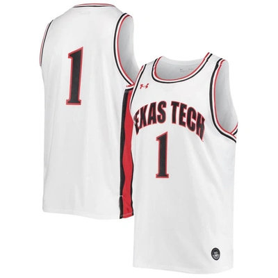 Under Armour #1 White Texas Tech Red Raiders Replica Basketball Jersey