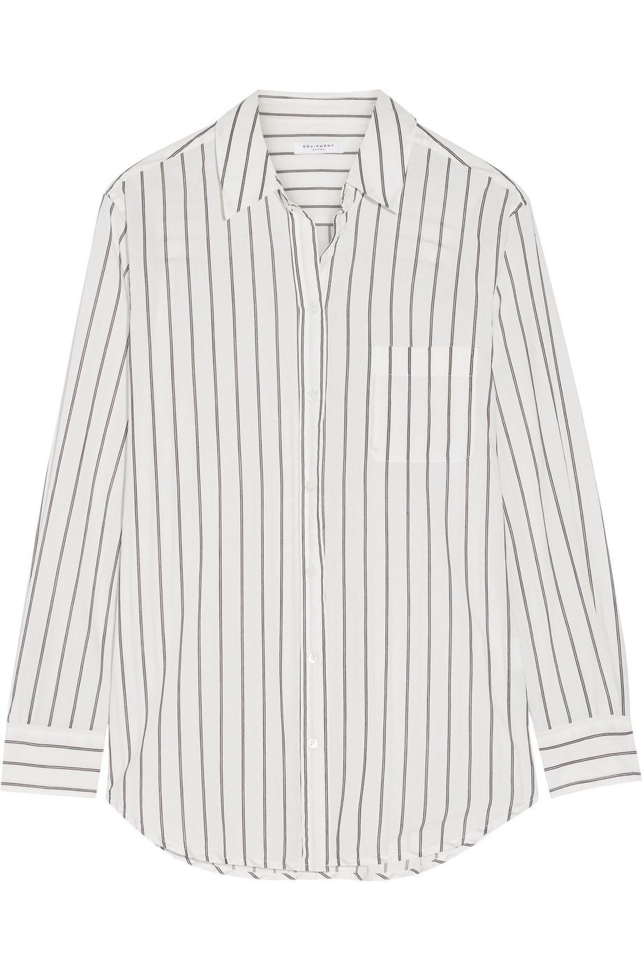Equipment Kenton Striped Cotton-poplin Shirt | ModeSens