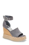 Dolce Vita Parle Two-piece Wedge Sandals Women's Shoes In Dark Grey