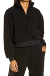 Alo Yoga High Pile Fleece Hooded Jacket In Black