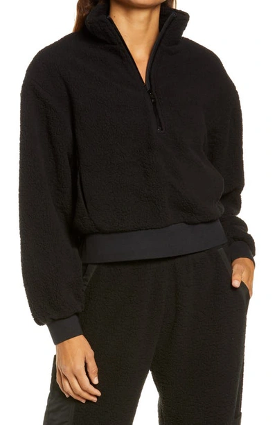 Alo Yoga High Pile Fleece Hooded Jacket In Black