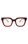 Mita Sustainable Eyewear 54mm Square Optical Glasses In Matte Dark Red/ Matte Black