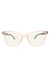 Mita Sustainable Eyewear 54mm Square Optical Glasses In Matte Clear Blush/ Mt Demi
