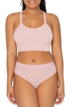 Curvy Couture Smooth Seamless Comfort Wireless Bralette In Blushing Rose