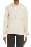 Acne Studios Fonbar Face Patch Oversize Organic Cotton Hoodie In Oatmeal Melange