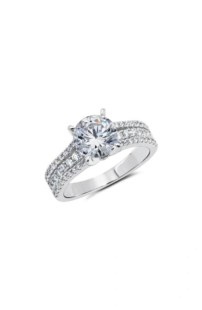 Crislu Cubic Zirconia Stack Ring In Platinum