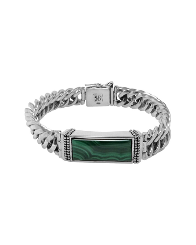 Samuel B. Silver 12.95 Ct. Tw. Malachite Bar Bracelet In Green