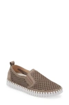 Ilse Jacobsen Tulip Perforated Slip-on Sneaker In Army Black