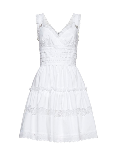 Dolce & Gabbana White Poplin Dress With Dg Crystal Details