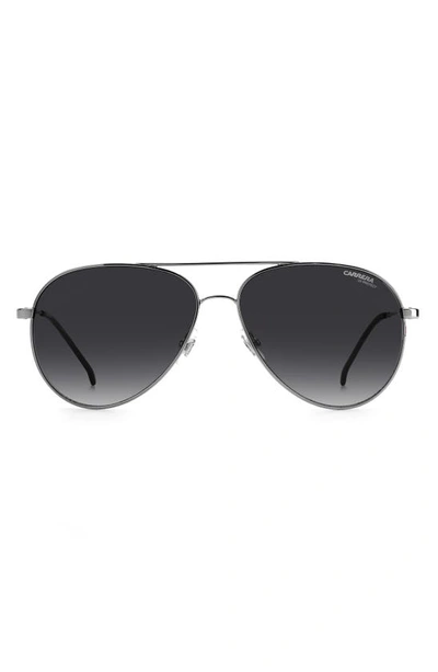 Carrera Eyewear 58mm Aviator Sunglasses In Ruthenium / Grey Shaded
