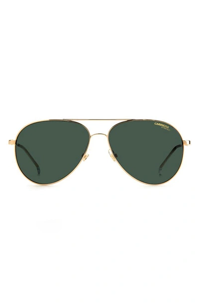 Carrera Eyewear 58mm Aviator Sunglasses In Gold / Green