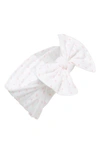 Baby Bling Babies' Bow Head Wrap In White W/ Pink Dot
