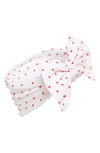 Baby Bling Babies' Bow Head Wrap In White W/ Red Dot