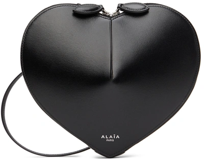 Alaïa 'le Coeur' Calfskin Leather Crossbody Bag In Black