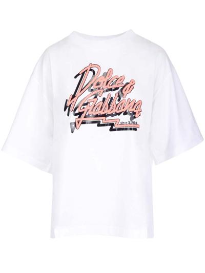Dolce & Gabbana Logo-print Oversized T-shirt In White
