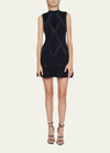 Alaïa 3-d Python Diamond Motif Dress In Black