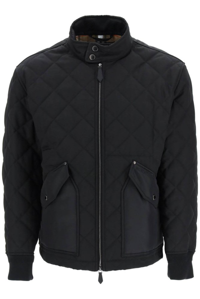 Burberry Diamond-quilted Thermoregulated Jacket In Black