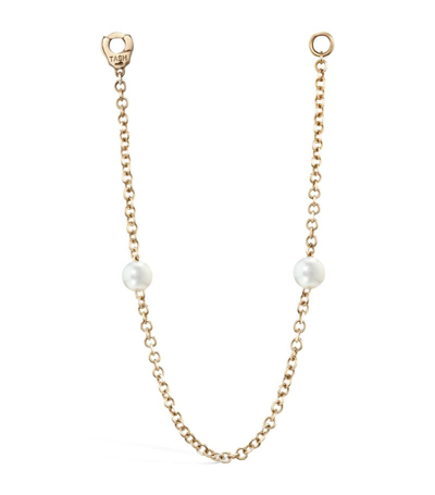 Maria Tash Double Pearl Connecting Charm In Yellow
