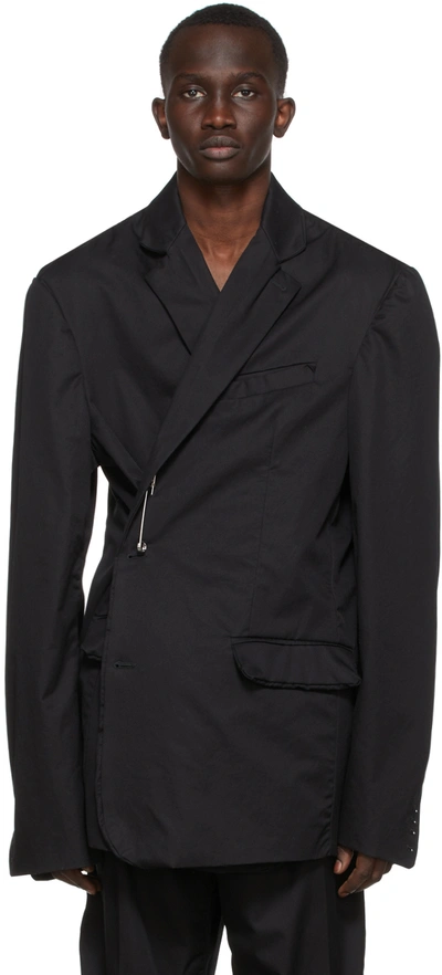 Balenciaga Handstitch-style Oversized Jacket In Black