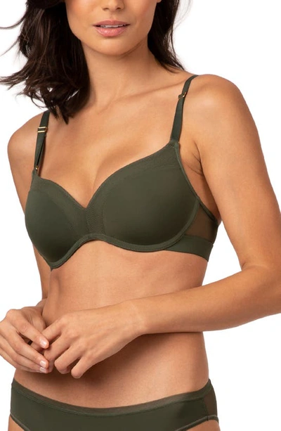 Lively The No-wire Push Up Bra In Rich Olive