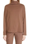 Eileen Fisher Funnel Neck Top In Cinnamon