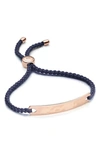 Monica Vinader Havana Friendship Bracelet In Rose Gold/ Navy