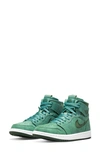Jordan Air  1 Zoom Air Comfort High Top Sneaker In Bicoastal/ Noble Green/ White