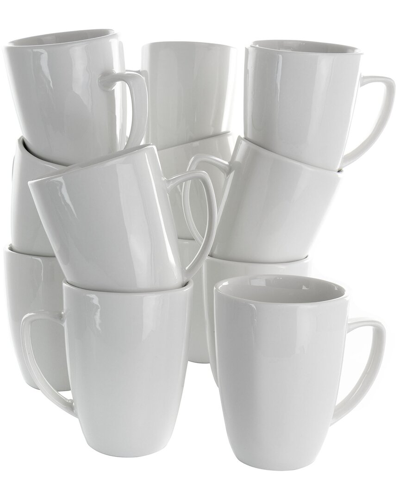 Elama Riley Mug Set Of 12 Pieces In White