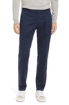 Nordstrom Athletic Fit Coolmax® Flat Front Performance Chino Pants In Navy Blazer