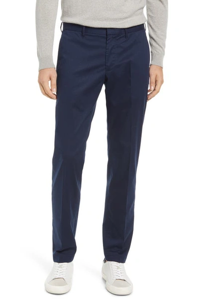 Nordstrom Athletic Fit Coolmax® Flat Front Performance Chino Pants In Navy Blazer