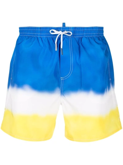 Dsquared2 Gradient-effect Drawstring Swim Shorts In Multicolour
