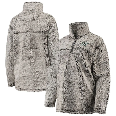 G-iii 4her By Carl Banks Gray Dallas Stars Sherpa Quarter-zip Pullover Jacket