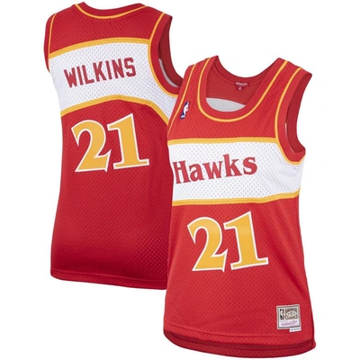 Mitchell & Ness Dominique Wilkins Red Atlanta Hawks  Hardwood Classics Swingman Jersey
