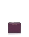 Marc Jacobs Gotham Compact Mini Leather Wallet In Dark Violet/gold