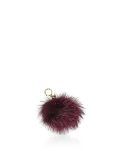Michael Michael Kors Large Fur Pom-pom Key Fob In Mulberry Pink/gold