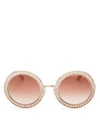 Dolce & Gabbana Round Sunglasses, 51mm In Pink Gold/pink Gradient