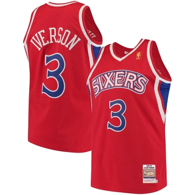 Mitchell & Ness Allen Iverson Red Philadelphia 76ers 1996/97 Hardwood Classics Authentic Jersey