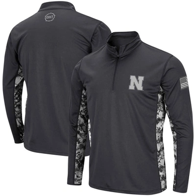 Colosseum Charcoal Nebraska Huskers Oht Military Appreciation Digital Camo Lightweight Quarter-zip P