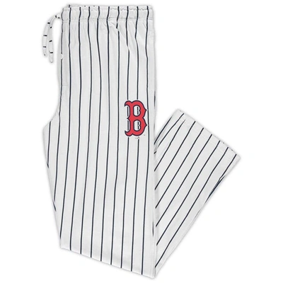 Concepts Sport Men's White, Navy Boston Red Sox Big And Tall Pinstripe Sleep Pants In White,navy
