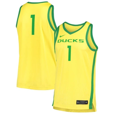 Nike Yellow Oregon Ducks Replica Basketball Jersey
