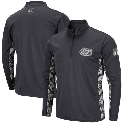 Colosseum Men's Charcoal Florida Gators Oht Military-inspired Appreciation Digi Camo Quarter-zip Jacket