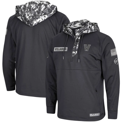 Colosseum Charcoal Villanova Wildcats Oht Military Appreciation Digi Camo Quarter-zip Hoodie