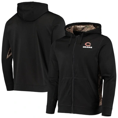 Dunbrooke Men's  Black, Realtree Camo Chicago Bears Decoy Tech Fleece Full-zip Hoodie In Black,realtree Camo