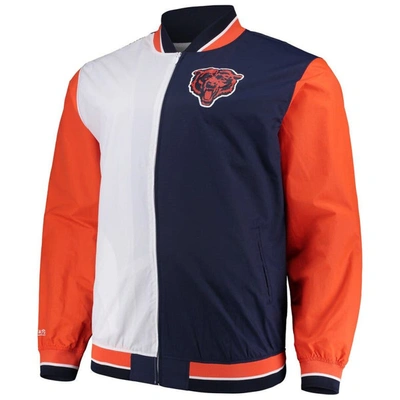 Mitchell & Ness Men's  Navy, White Chicago Bears Big And Tall Team History 2.0 Warm-up Jacket In Navy,white