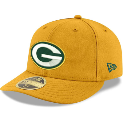 New Era Men's Gold Green Bay Packers Omaha Low Profile 59fifty Fitted Team Hat