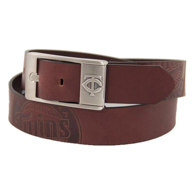 Eagles Wings Minnesota Twins Brandish Leather Belt In Brown